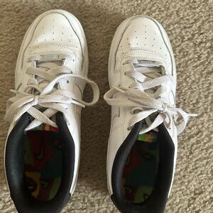 Nike White Sneakers with Black Trim